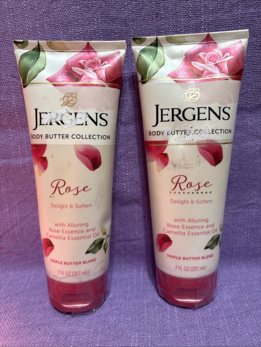 Jergens Lotion Body Butter with Alluring Rose + Camellia Oil 7oz LOT OF 2